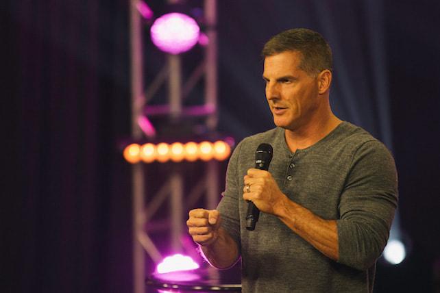 Craig Groeschel preaching at a Life.Church campus in Edmond, Oklahoma