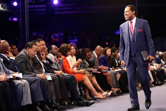 Pastor Chris Oyakhilome preaching at a Christ Embassy service